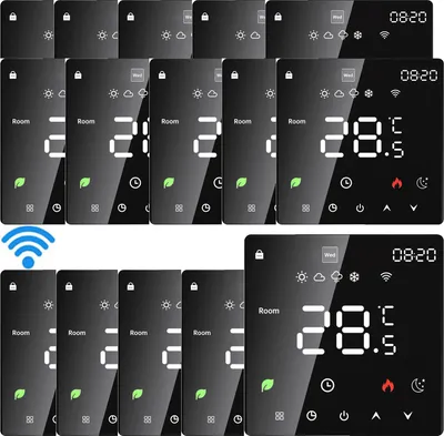 Obrázek produktu pro 15X Tuya Wifi termostat, digitální LCD pokojový termostat Nástěnný termostat Skryté podlahové vytápění pro ohřívač vody/kotel s týdenní programovatelnou funkcí, černý
