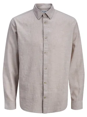 Image de Chemise en lin mélangé, manches longues, modèle "Jjesummer"