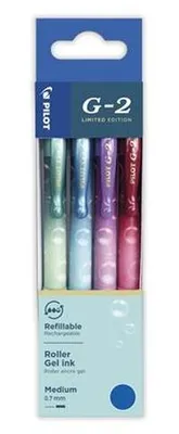 Obrázek produktu pro Gelové pero "G-2 Bubble", mix barev, sada, 0,32 mm, 4 ks, stiskací mechanismus, PILOT 449065