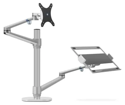 Monitor- und Laptop-Doppelarm, höhenverstellbar, 360° drehbar, bis 30 Zoll