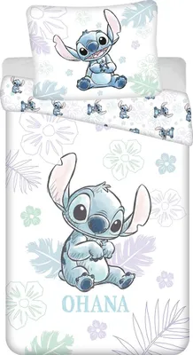 Productafbeelding van Lilo and Stitch Peuterdekbedovertrek Ohana White - 100 x 135 cm - 40 x 60 cm - Katoen