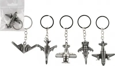 Produktbild von Flugzeug Schlüsselanhänger Metall 5-6cm 5 Arten