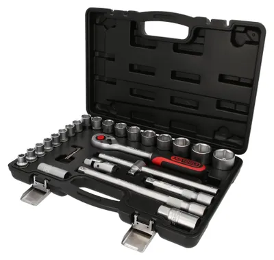 Produktbild von KS Tools 917.0728, Steckschlüssel-Satz, 1/2", 28 Kopf/Köpfe, Chrom-Vanadium-Stahl, 4,2 kg