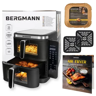 Produktbild von Heißluftfritteuse 11 L Dual Zone 2x 5,5 L 2800 W 12 Programme | Bergmann