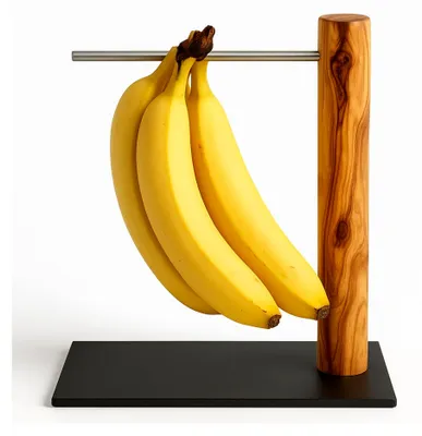 Produktbild von Bananenhalter aus Olivenholz, Obstständer mit Stange, italienische Handwerkskunst seit 1988