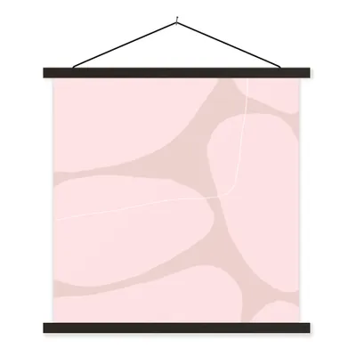 Produktbild von MuchoWow® Textilposter Rosa - Geometrische Formen - Abstrakt 60x60 cm mit schwarzem Rahmen - Posteraufhänger