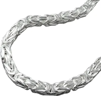 Produktbild von 8mm Kette Königskette vierkant glänzend 925 Silber Halsschmuck Herren 80cm