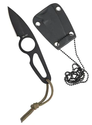 Immagine prodotto di Coltello da collo Mil-tec con fodero in Kydex, nero 16 cm
