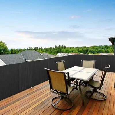 Productafbeelding van PVC-scheidingswand voor privacy – 1,6x4m schuifdeur voor tuin en balkon - grijs