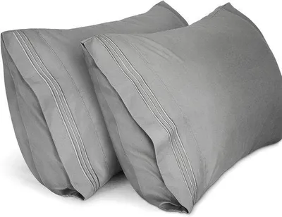 Produktbild von Famanu Kissenbezüge 40 x 80 cm - 2 Stück, grau, weich und atmungsaktiv