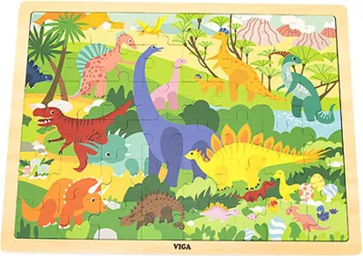 Produktbild von Holzpuzzle 48 Teile Viga Dinosaurier