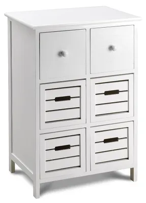 Immagine prodotto di Cassetiera con 6 Cassetti in Legno Paulownia Bianco Fadi