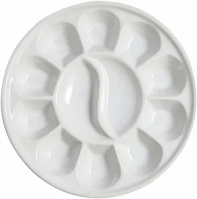 Zdjęcie produktu dla Paleta malarska 7 cali, 12 przegródek, porcelana, do akwareli