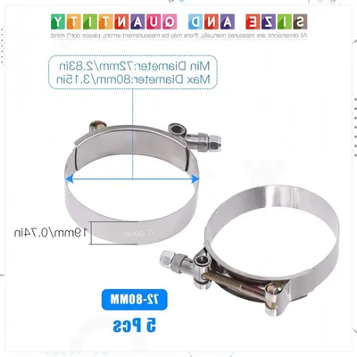 5 Stück RVS T-Bolt Schlauchschellen, Hauptbild