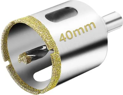 Produktbild von 40 mm Diamant-Lochsäge mit Zentrierführungsbohrer, Fliesenlochsäge mit Diamantbeschichtung, Diamant-Kernbohrer für Glas, Fliesen, Keramik, Marmor, Granit