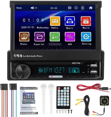 Obrázek produktu pro Jedno Din autorádio 7 palcový LCD dotykový displej FM zadní kamera Auto Audio přijímač