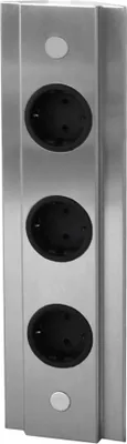 Produktbild von Thebo Ecksteckdose 175826/320/3 Edelstahl 3fach ST 3072/320/3 senkrech