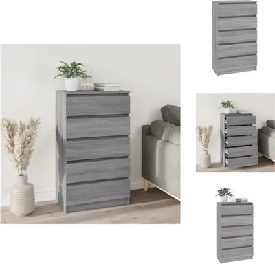 Image de vidaXL Armoire à tiroirs Gris Sonoma 60x36x103 cm Bois composite - Commodes