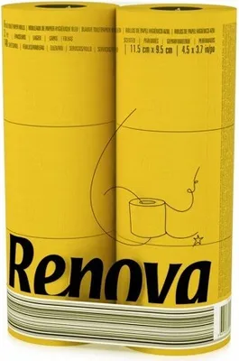 Zdjęcie produktu dla Żółty papier toaletowy Renova w folii ŻÓŁTY