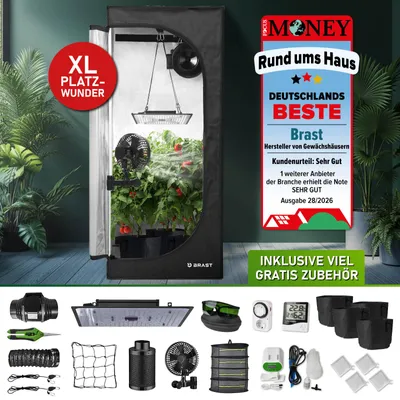 Produktbild von BRAST Growzelt GrowBox | Komplettset inkl. Sonderzubehör | 70x70x160cm | Vollspektrum LED Technologie | Belüftungs- & Bewässerungssystem | licht & wasserdicht