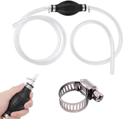 Productafbeelding van Handpomp voor benzine, met 2 meter slang en slangklem, 10 mm, geschikt voor benzine en olie
