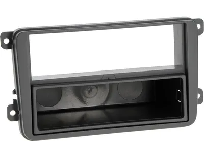 Produktbild von Radioblende passend für passend für VW Golf VI ab 2008, Polo ab 2009 2DIN mit Fach grau