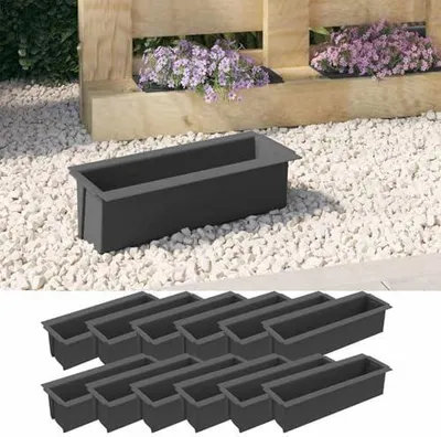Produktbild von Pflanzkästen für Europaletten, 12 Stück, grau, 36 x 13,5 x 9,5 cm, aus PP