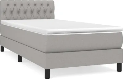 Produktbild von vidaXL Boxspringbett mit Matratze Hellgrau 90x200 cm Stoff
