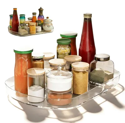 Imagen del producto de Omgoods - Bandeja giratoria para refrigerador y cocina, con rotación de 360°