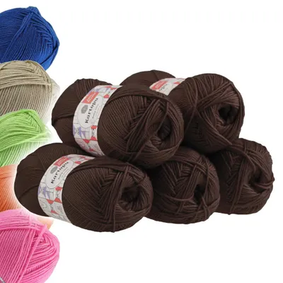 5 x 100g Strickgarn Kartopu BABY ONE Antipilling Babywolle Babygarn, K890 schokobraun