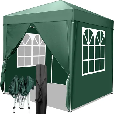 Produktbild von FCH Pavillon, Pop-up-Pavillon mit 4 Seitenwänden, Partyzelte mit UV-Schutz, Faltpavillon 2x2m