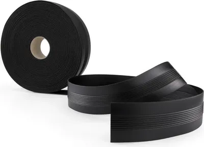 Produktbild von QUEST Antirutsch Übergangsprofil ohne Klebeband , PVC Übergangsleiste, Bodenprofil für Innenbereich, Flexibel, Flach, schwarz, 25 m