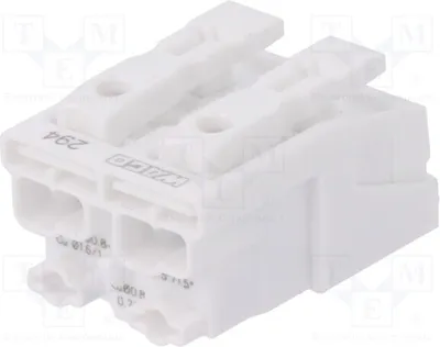 Image de 1 connecteur : Installations électriques - Sections de câbles : 0,5 ÷ 2,5 mm² - Tension : 500 V - Courant : 24 A - Référence : 294-4002 - Autres bornes de connexion