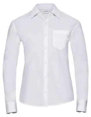 Image de Russell Collection - Chemise « Classic » facile d'entretien pour femmes à manches longues LT5097 (3XL) (blanc)