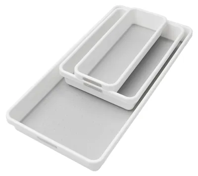 Productafbeelding van Madesmart ladeorganizer set met 3 compartimenten, multifunctionele opbergoplossing voor thuisgebruik