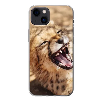 Produktbild von MuchoWow® Handyhülle Schutzhülle Hülle für iPhone 13 Gepard - Tier - Nahaufnahme Silikon Softcase Handy Hülle - Karteninhaber