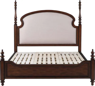 Produktbild von Klassisches Schlafzimmer Bett Braun Textil Betten Polster Doppel 180x200cm Neu