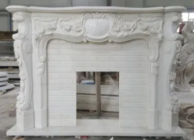 Image de Casa Padrino Cheminée de luxe en marbre baroque blanc 180 x H. 140 cm