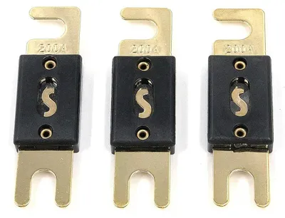 5er-Pack ANL-Sicherung 200 A für Auto-Audiosystem, gold/schwarz