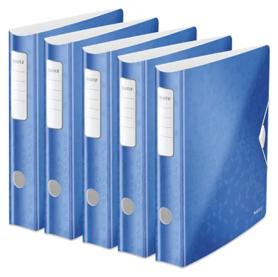 Imagen del producto de Carpeta Ordner Active Wow, 180 grados, 6 cm, color azul metálico, paquete de 5 unidades