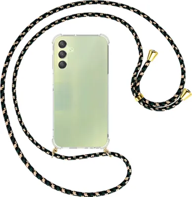 Produktbild von Handykette Backcover-Schutzhülle mit Band (Metall goldfarben) für Samsung Galaxy A15  - camouflage