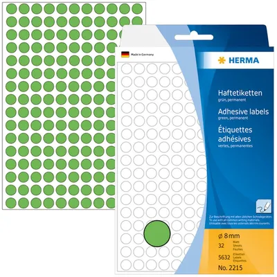 Produktbild von Vielzweck-Etiketten 8mm grün VE=10x5632 Stück