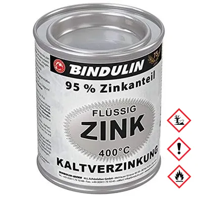 Produktbild von Bindulin Flüssig Zink Silber 95 Prozent Zinkanteil Metalldose 125ml