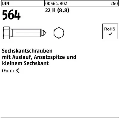 Produktbild von Reyher  Sechskantschrauben DIN 564 22H/8.8 BM 12x70 SW 17 (25 Stück)