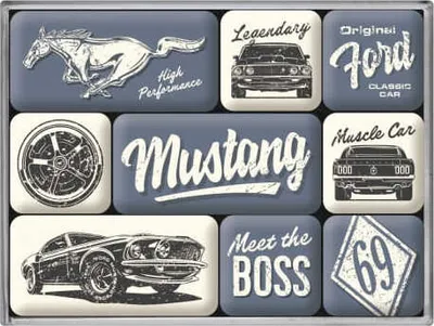 Obrázok produktu pre Nostalgic-Art - 9 ks. Magnetická sada - Ford Mustang The Boss