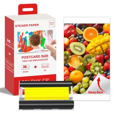 Aufkleberpapier + Patrone für Selphy CP1500, 36 Blatt, 100x148 mm
