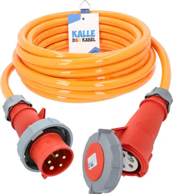 Produktbild von Kalle Verlängerungskabel CEE 400V 32A 6,0mm² Extreme Signal Orange Aquasafe IP67 50 Meter