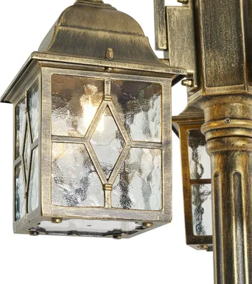 Produktbild von Klassische Außenlaterne AntikGold mit Klarem Glas 198cm IP44 London