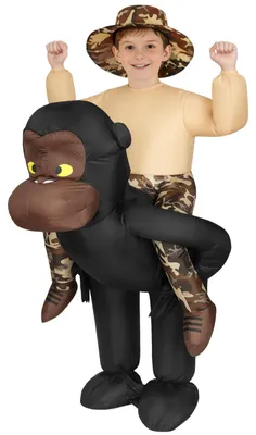 Aufblasbares Gorilla-Kostüm mit Gebläse für Kinder, Halloween, Party