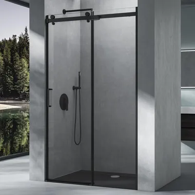 Produktbild von Mai & Mai Duschabtrennung Nischentür Schwarz 110x195 cm Nischenschiebetür 8mm ESG-Sicherheitsglas inkl. Soft-Close Teramo19K